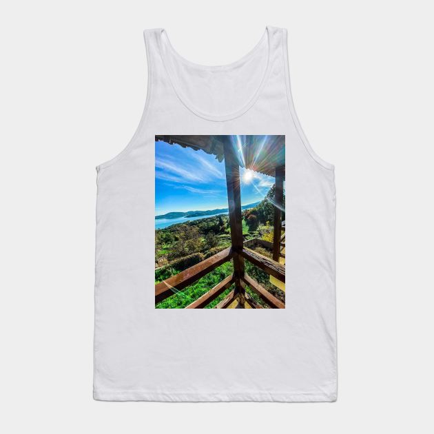 Balcony view of Lake Plastira Tank Top by GRKiT